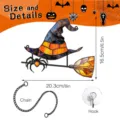 Halloween stained glass witch hat hanging ornament with chain and suction hook for home decor. - JSTY427