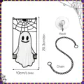 Halloween ghost hanging ornament iron craft set with chain and hook size 20x10cm - JSTY428