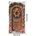 Christmas gingerbread house door banner hanging holiday decoration 180x90cm party - QZBMT044 / With: Black Silk Ribbon