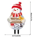 Christmas snowman garden stake yard decor with welcome sign and light holes, 40cm height. - Style 12 (With Light Strip)