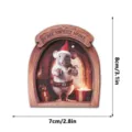 Wooden Christmas mouse fridge magnet decorative arch plaque with magnetic backing details. - MZCT184