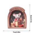 Wooden Christmas mouse fridge magnet 3D decorative magnetic sticker for home decor 8x7cm - MZCT188
