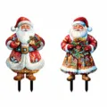 Weihnachtsmann Gartenstab leuchtende Hofdekoration Weihnachtsbeleuchtung Set zwei Stk - A+B Kombination / Mit Batteriebox Lichterkette