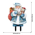 Blue Santa Claus snowman garden stake 31.9x20.6cm lighted Christmas yard outdoor decor. - FGDC015 - Style A