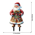 Weihnachtsmann Gartenstecker beleuchtet Deko für Rasen und Hof zu Weihnachten 35cm - Stil B / Mit Batteriebox Lichterkette