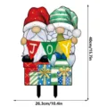 Christmas gnome garden stake with LED light holes and festive gift box design, 40x26.3cm. - Style 14 (With Light Strip)