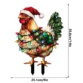 Estaca de Jardín de Pollo de Navidad Decoración Exterior Luminosa Adorno Festivo - Accesorio: Guirnalda de luces con caja de pilas (pilas no incluidas) / FGDC003 - estilo B