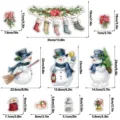 Christmas Snowman Magnetic Fridge Sticker Set, Festive Dishwasher Decor and Holiday Cutouts. - CT467