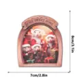 Wooden Christmas mouse fridge magnet detail view, cute animal design, 8x7cm decorative sign. - MZCT191