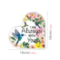 Decoratief acryl hart ornament met kolibri bloemen design 10cm mooi cadeau - Hart Ornament (BT409)