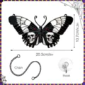 Halloween gothic black white butterfly wall hanging pendant with chain hook holiday decor - JSTY436