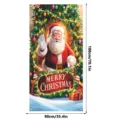 Weihnachts-Tuerbanner Dekoration mit Weihnachtsmann Motiv und froehlicher Festszene zu Hause. - QZBMT046