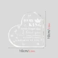 Acryl hart plaquette detail, gegraveerde liefdescitaat, transparant decoratie ornament. - Hart Ornament (BT420)