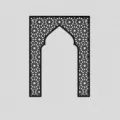 Middle Eastern Style Niche Wall Sticker Islamic Geometric Acrylic Art Decor Size L 90x120cm - JM1146: Size L / 1mm Thick: Gold (KT Board)