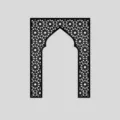 Islamic Mihrab wall sticker geometric arch wall art decor XL size 150x112cm home accent - JM1146: Size XL / 1mm Thick: Gold (KT Board)