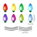 Décorations magnétiques réfléchissantes pour ampoules de voiture de Noël autocollants colorés. - RFM028 : 8 petites ampoules + 6 fils / Stickers magnétiques réfléchissants pour voiture