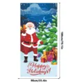 Weihnachten Türbanner Dekoration mit Weihnachtsmann Schnee Nacht Design 90x180cm Festbedarf - QZBMT051