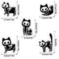 Schwarz-weiße Skelett-Katze magnetische Lesezeichen süße lustige Seiten-Clips für Bücher und Kinder. - Schwarzweiß Skelettkatze / 5 Stück/Packung