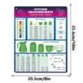 Kitchen measurement conversion chart fridge magnet metal sign for cooking baking size 8x10 - JSTY496 (With Magnet + 20cm Lanyard)