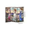 Mini paravent pliant en acrylique au superbe design de vitrail Art nouveau pour déco de table. - PFTYU021 / Emballage en Carton