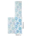 3D embossed floral static cling window film, decorative glass sticker for home privacy. - FDBL028 Blue Floral