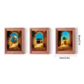 Detailed view of Middle Eastern architecture fridge magnets, showing intricate Islamic landmark art. - MZCT416 / Set of 3
