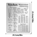 Stainless steel kitchen measurement conversion chart detail showing clear baking units and temperatures. - JSTY495 (With Magnet + 20cm Lanyard)