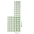 3D embossed floral window film detail showing dimensions and electrostatic glass sticker pattern - FDBL030 Colorful Floral Geometric