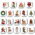 Vintage Christmas magnetic stickers details, showing various holiday designs and sizes clearly. - Style CT468