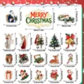 Vintage Christmas magnetic stickers set for refrigerator, car and dishwasher decoration. - Style CT469