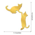 Gold acrylic cat wall sticker mirror switch decor, cute interactive pet silhouette design. - JM1157 / KT Board Pack / Gold