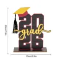 2026 Laurea in Legno Centrotavola Decorazione per Festa di Laurea Segno Tavolo Ornamento - BT362: modello B nero (confezione con pannello KT)
