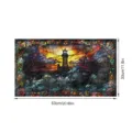 3D Buntglas Fensterfolie Leuchtturm Ozeanwelle dekorative Glasaufkleber 53x30cm Heimdeko - Leuchtturm(FDBL101) / Perlenbaumwolle Rolle
