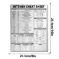 Kitchen cheat sheet magnet for cooking measurements, metal conversion chart sign 8x10 inch - JSTY487 (With Magnet + 20cm Lanyard)