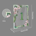 Acrylic table number sign with floral stained glass design, 15x10cm wedding party decor detail. - BTU330 Style / Numbers 1-10