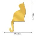Gold acrylic cat wall sticker switch decal mirror finish home decor cute animal design - JM1158 / KT Board Pack / Gold