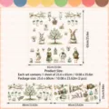 Easter bunny egg window sticker set, holiday home glass decoration, 65x65cm layout display. - CBCCHT022: Ultra-Transparent with Adhesive