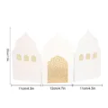 Islamic style architectural desktop decorative folding screen with gold geometric hollow pattern - MBT069-Model B / White