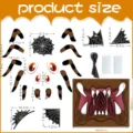 Set di adesivi per garage e decorazioni di ragno mostruoso di Halloween con dettagli. - Set (con nastro nero da 10m e colla acrilica)