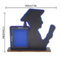 Cornice portafoto di laurea in legno decorazione da tavolo con silhouette di design anno 2024 - BT282: Stile E blu