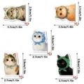 Cute cat magnetic bookmarks with adorable headscarf design, creative reading page markers. - Cat Style / 10 Pieces/Pack