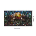 3D Buntglas Fensterfolie Kaninchen Sonnenuntergang Statische Deko Glasaufkleber Neu - Waldhase(FDBL102) / Perlenbaumwolle Rolle