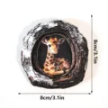 Wooden tree hole giraffe magnetic sticker decor, exquisite round wood slice frame design for home. - Giraffe (MZCT536)