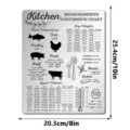 Kitchen conversion chart magnet for refrigerator, metal cooking measurement guide with temp. - JSTY492 (With Magnet + 20cm Lanyard)