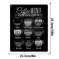 Vintage coffee menu metal tin sign retro black board wall art kitchen decor 10x8 inch - JSTY497 (With Magnet + 20cm Lanyard)