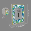 Acrylic table number sign with stained glass floral pattern, party wedding table decor stand. - BTU331 Style / Numbers 1-10