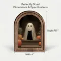 Cornice portafoto in legno 3D di Halloween con fantasma e gatto nero decorazione murale - Stile Halloween MZ1105 / Tavola di legno da 5 mm (con nastro biadesivo in schiuma)