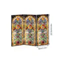 Mini paravent pliante acrylique translucide décoration de table style vitrail vintage église - PFTYU017 / Emballage en Carton