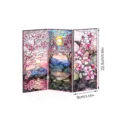 Mini paravent pliant en acrylique ornement de bureau avec design art floral fleur de cerisier. - PFTYU020 / Emballage en Carton