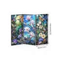 Mini paravent pliant en acrylique motif vitrail floral, parfait pour décoration de bureau. - PFTYU029 / Emballage en Carton